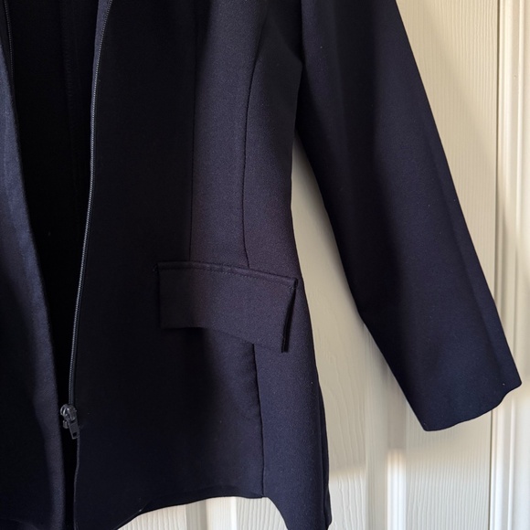 Dynamite Navy Blue Zip Long Blazer - Picture 3 of 4